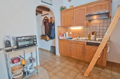 Küche/Küchenzeile in der Unterkunft Haus Bodmen A, Studio Riffelsee