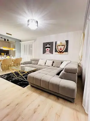 Ein Sitzbereich in der Unterkunft Valère II - appartement de 3,5 pièces de standing