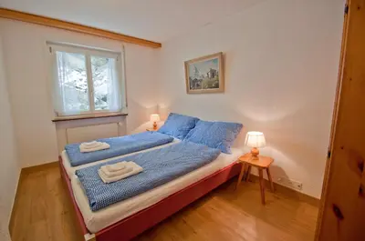 Ein Bett oder Betten in einem Zimmer der Unterkunft Haus Bodmen C, Apartment Grünsee