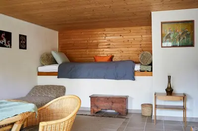 Ein Sitzbereich in der Unterkunft Wild Valley Secluded Apartment 1, Valle Onsernone