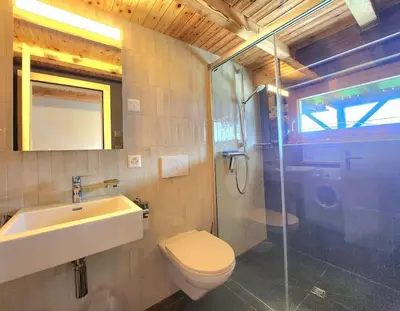 Ein Badezimmer in der Unterkunft Chalet Pololo avec sauna, Val d'Hérens