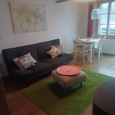 Ein Sitzbereich in der Unterkunft Chalet Mönchsblick