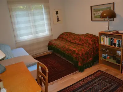 Ein Sitzbereich in der Unterkunft Apartment Hübeli - Arm by Interhome