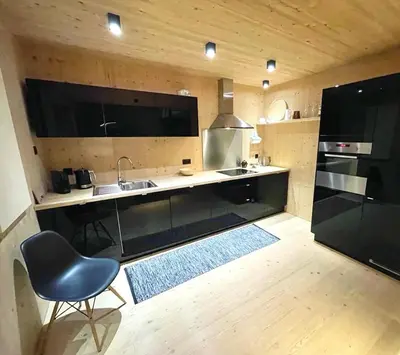 Küche/Küchenzeile in der Unterkunft Modernes Ferienchalet