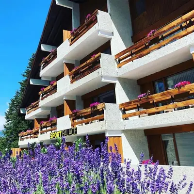 Ein Balkon oder eine Terrasse in der Unterkunft The Vintage at Crans-Montana