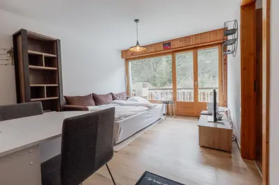 Ein Bett oder Betten in einem Zimmer der Unterkunft Appartement ski in&out à Thyon
