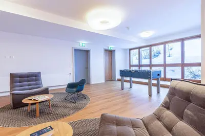 Ein Sitzbereich in der Unterkunft Chalet de l Ours