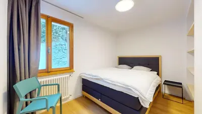 Ein Bett oder Betten in einem Zimmer der Unterkunft Chalet de l Ours AUTHENTIC Etage Tournay 12 pers