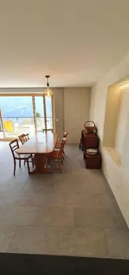 Ein Sitzbereich in der Unterkunft New flat in Randogne Crans-Montana with view