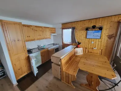Küche/Küchenzeile in der Unterkunft Vacances à la montagne