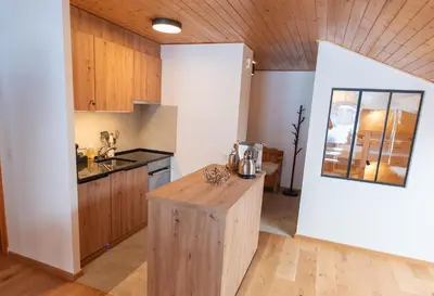 Küche/Küchenzeile in der Unterkunft Appartement au centre du village à Anzère