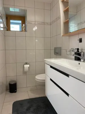 Ein Badezimmer in der Unterkunft Zentrale Wohnung in ruhiger Lage in Baltschieder