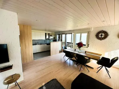 Küche/Küchenzeile in der Unterkunft Charmant appartement avec vue splendide