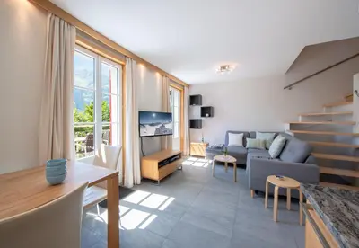Ein Sitzbereich in der Unterkunft Chalet Mittaghorn Apt 5