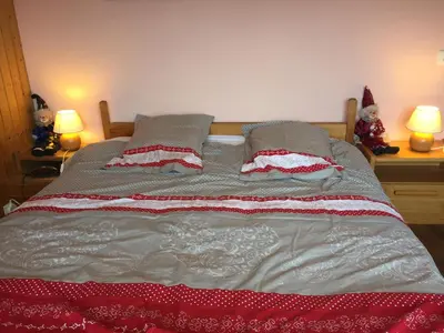 Ein Bett oder Betten in einem Zimmer der Unterkunft Chalet le Colinet