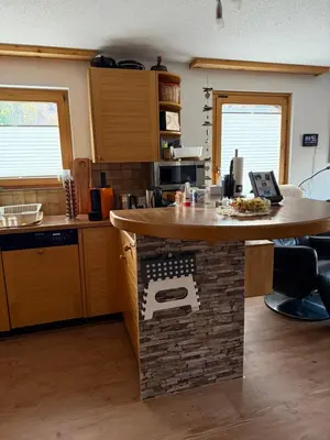 Ein Sitzbereich in der Unterkunft Maisonette Wohnung mit Bergsicht