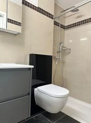 Ein Badezimmer in der Unterkunft Modernes Ferienglück