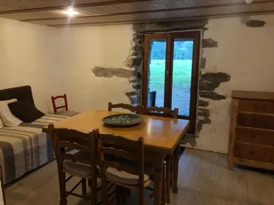 Ein Sitzbereich in der Unterkunft Rustico Lucia