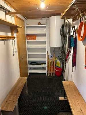 Ein Etagenbett oder Etagenbetten in einem Zimmer der Unterkunft Chalet Glücksfall