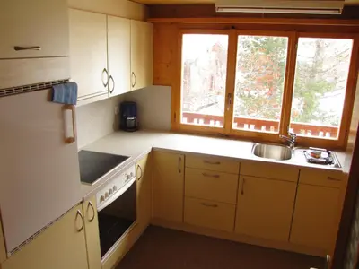 Küche/Küchenzeile in der Unterkunft Chalet les Mayens