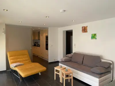 Ein Sitzbereich in der Unterkunft Komfortable Wohnung