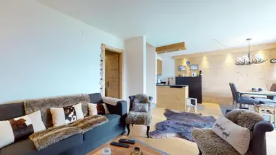Ein Sitzbereich in der Unterkunft Superbe appartement rénové avec vue dégagée