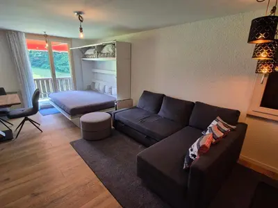 Ein Sitzbereich in der Unterkunft ABO - Boutique Apartment - Chalet Grindelwaldgletscher
