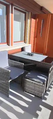 Ein Sitzbereich in der Unterkunft Leukerbad Saskia 7 Studio