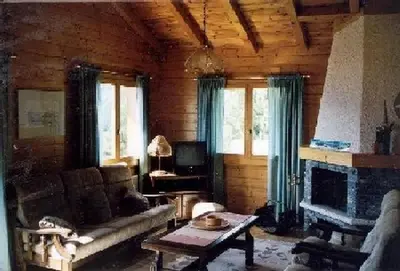 Ein Sitzbereich in der Unterkunft Chalet Solina