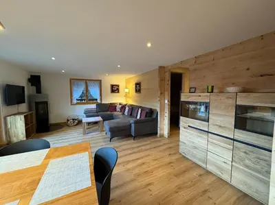 Küche/Küchenzeile in der Unterkunft Ferienwohnung Am Hang 1OG