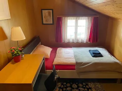 Ein Bett oder Betten in einem Zimmer der Unterkunft Chalet Julia mit Sauna