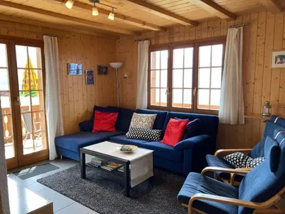 Ein Sitzbereich in der Unterkunft Chalet Abendstern