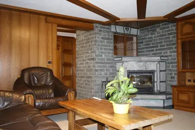 Ein Sitzbereich in der Unterkunft Saastal Apartments Haus Antrona