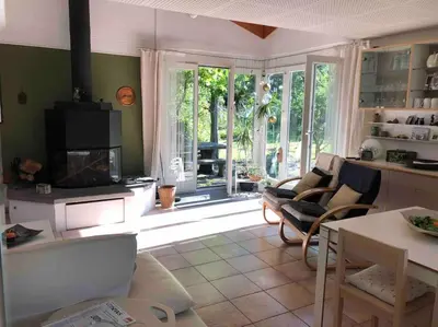 Ein Sitzbereich in der Unterkunft casa ad Avegno con 1500mq di giardino