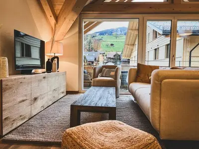 Ein Sitzbereich in der Unterkunft Hidden Retreats The Lohner