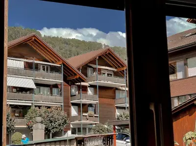 Ein allgemeiner Bergblick oder ein Berglick von der Ferienwohnung aus