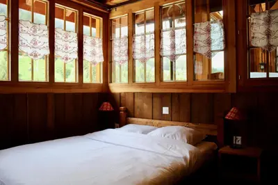 Ein Bett oder Betten in einem Zimmer der Unterkunft Gîte de Planchouet