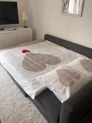 Ein Bett oder Betten in einem Zimmer der Unterkunft Charmant appart, avec parking à quelques minutes du départ des télécabines