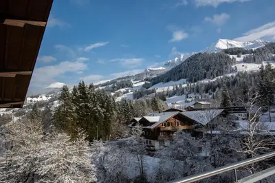 Ein allgemeiner Bergblick oder ein Berglick von der Ferienwohnung aus