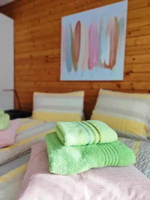 Ein Bett oder Betten in einem Zimmer der Unterkunft Haus Santa Fee