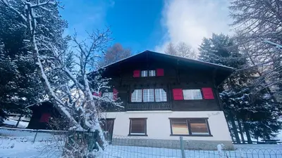 Chalet Alpin vue Dent Blanche im Winter