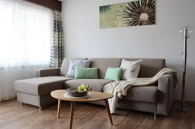 Ein Sitzbereich in der Unterkunft Ferienhaus Alea