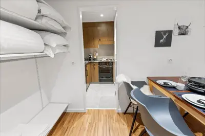 Küche/Küchenzeile in der Unterkunft Elegant studio au coeur des Alpes