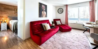 Ein Sitzbereich in der Unterkunft Apartment Kandahar 42