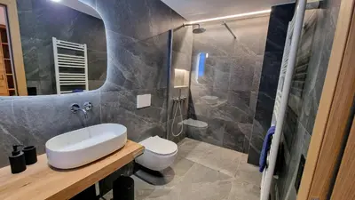 Ein Badezimmer in der Unterkunft Silberdistel Brand-new luxury apartment with private terrace