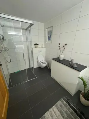 Ein Badezimmer in der Unterkunft Chalet cosy avec vue sublime