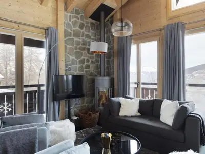 Ein Sitzbereich in der Unterkunft Chalet in Les Masses with garden