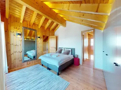 Ein Bett oder Betten in einem Zimmer der Unterkunft Chalet in Thyon-Les Collons