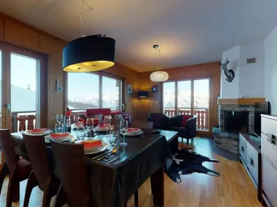 Küche/Küchenzeile in der Unterkunft Luxurious apartment in Veysonnaz