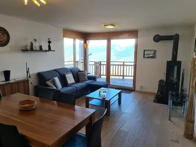 Ein Sitzbereich in der Unterkunft Modern apartment with sauna